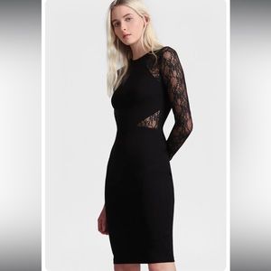 🔥 French Connection Viven Lace Sleeves Bodycon Dress Sz XS Black
